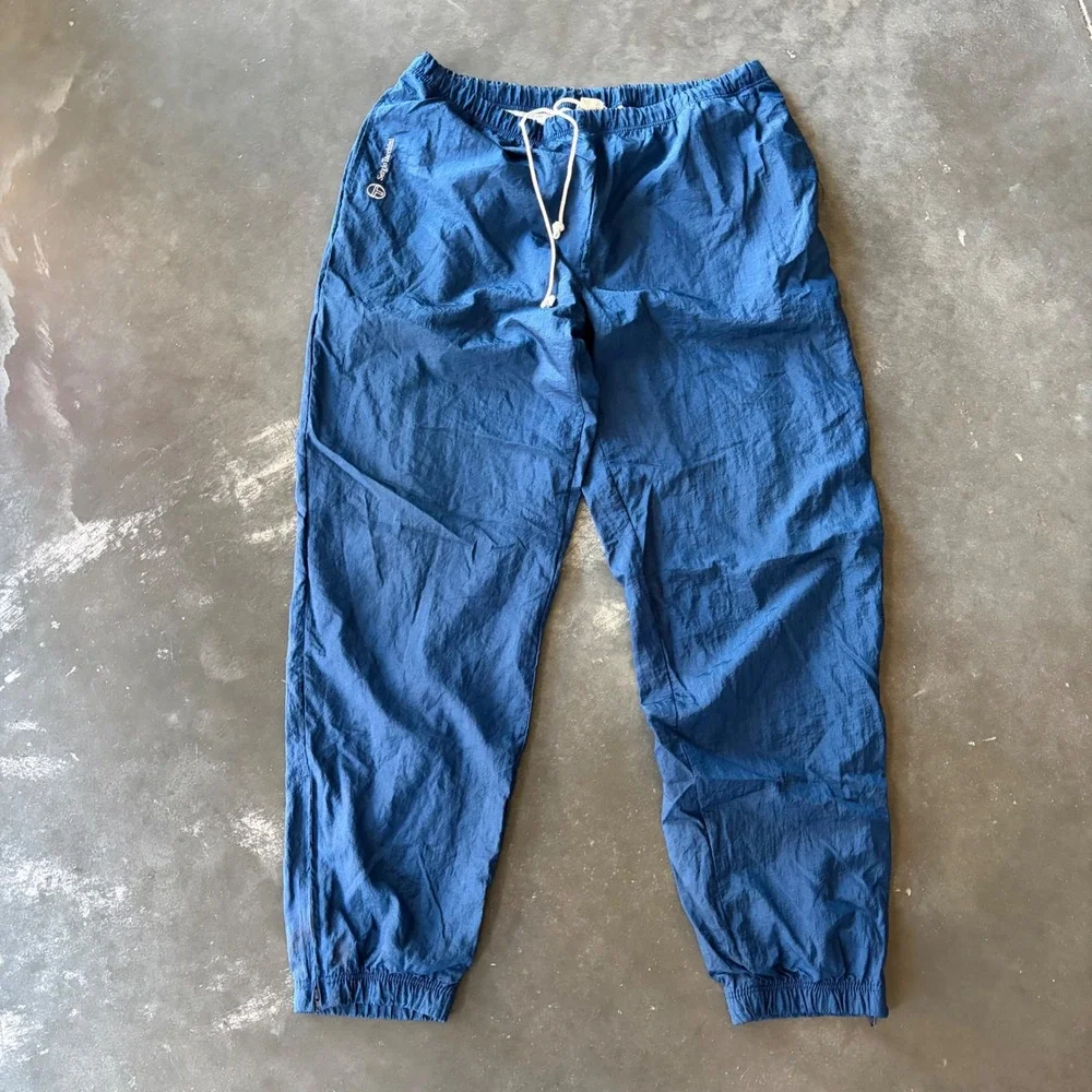Sergio Tacchini Vintage Blue Nylon Track Pants Mens Size 38